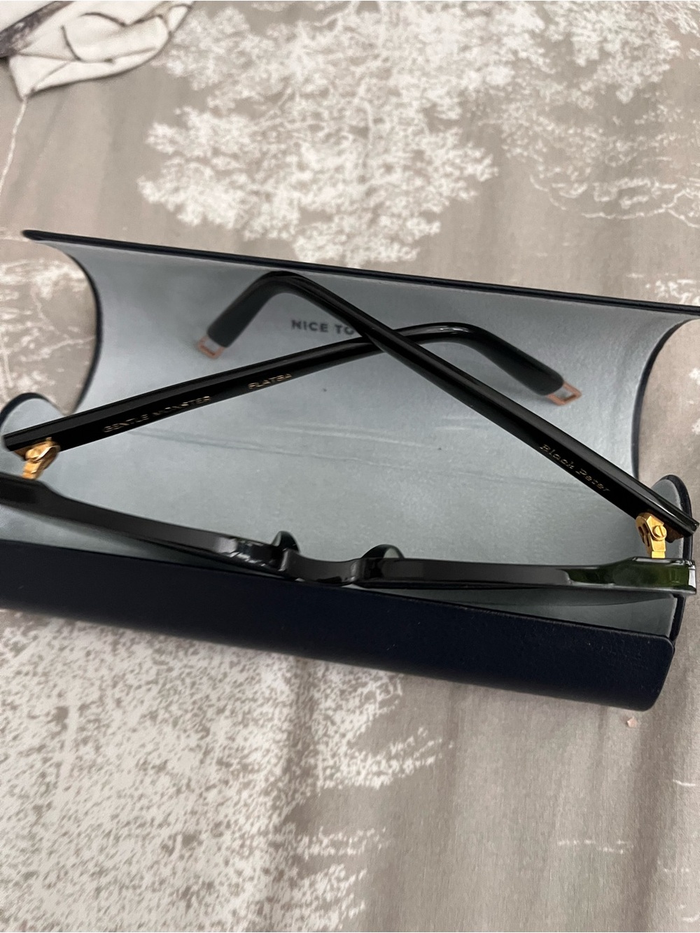 GENTLE MONSTER Black Sunglasses with Gold Hardware